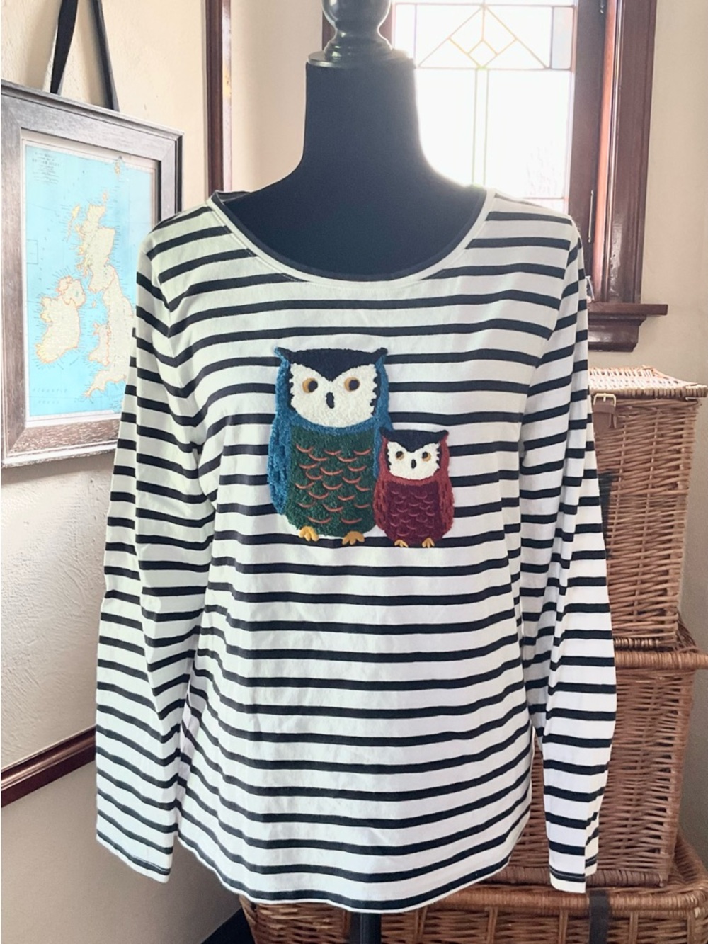 Talbots Owls Striped T-shirt